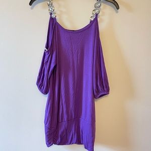 Vintage Primadonna Top, Cold shoulder open shoulder top chain straps XS